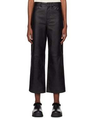 Proenza Schouler Label Leather Pants - Black