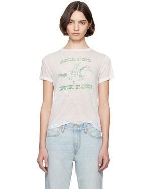 RE/DONE ホワイト Classic Burnout 'Cowgirl' Tシャツ - ブラック