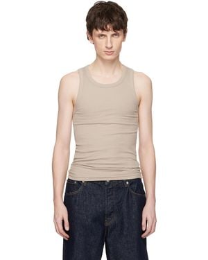 Seventh Taupe Base Rib Tank Top - Black