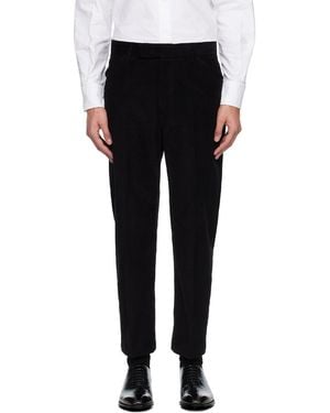 Thom Browne Narrow Wale Corduroy Tapered Chino Trousers - Black