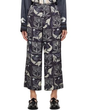 Commas Printed Pants - Black