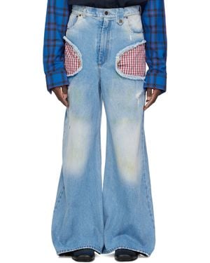 Egonlab Ssense Exclusive Openwork Jeans - Blue