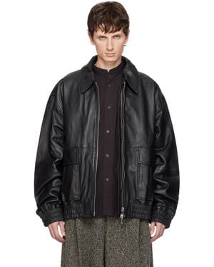 Studio Nicholson Piston Leather Jacket - Black