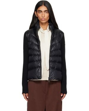 Moncler Padded Wool Zip-Up Down Jacket - Black