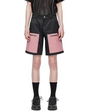 OLLY SHINDER Short Noir À Garnitures À Motif Guinguan
