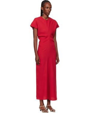knee length dresses for ladies Slouch waist crinkled dress black – TOTEME main image 0