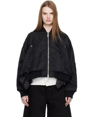Sacai Nylon Twill Bomber Jacket - Black