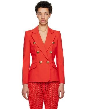 Moschino Red Heart Buttons Blazer
