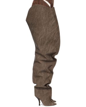 Y. Project Brown Scrunch Boots - Black