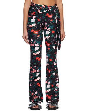 Rabanne Black Printed Trousers - Blue
