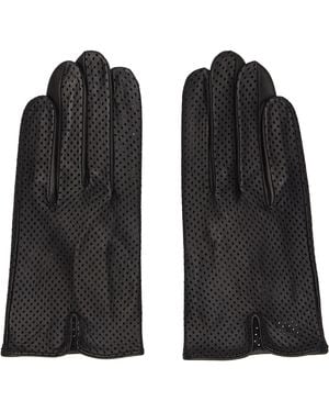 Handsome Stockholm Statement Perforated Gloves - Black