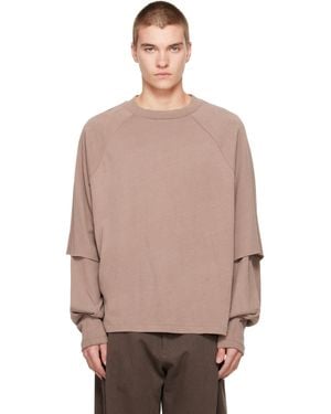 Seventh Raglan Layered Longsleeve T-Shirt - Brown