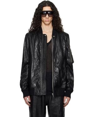 Rick Owens Temple Classic Flight Leather Jacket - Black