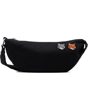 Maison Kitsuné Double Fox Head Bumbag Bag - Black