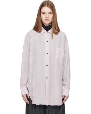 Y's Yohji Yamamoto Cellulose Stripe Square-Collar Shirt - White