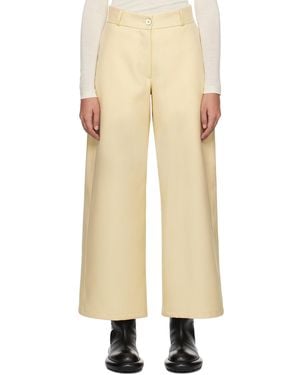 Jil Sander Wide-Leg Wool Trousers - Natural