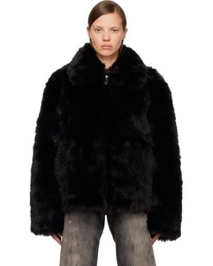 032c Muddy Faux-Fur Jacket - Black
