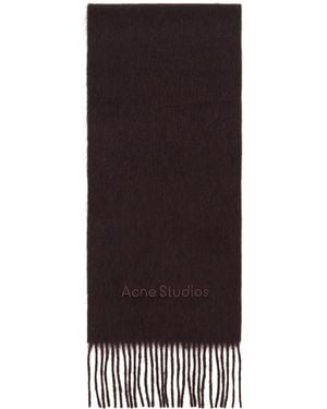 Acne Studios Fringed Wool Scarf - Brown