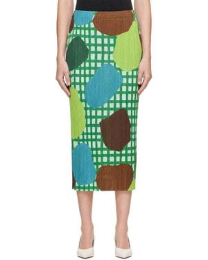 Pleats Please Issey Miyake Market Midi Skirt - Green
