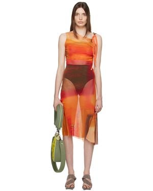 PAULA CANOVAS DEL VAS Cutout Midi Dress - Orange