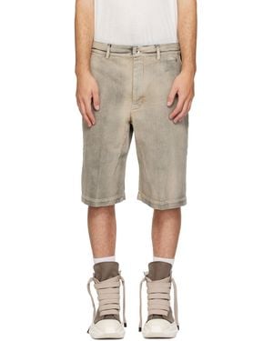 Rick Owens Tower Denim Work Shorts - Natural