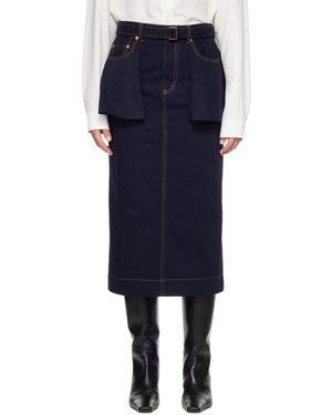 Sacai Denim Midi Skirt - Blue