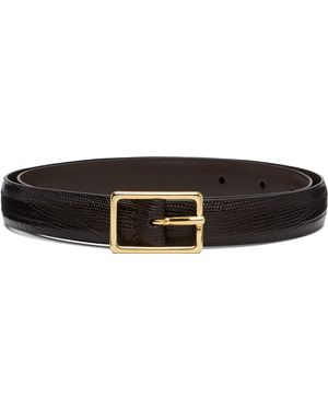 Anderson's Skinny Lizard Rectangular Buckle Belt - Black