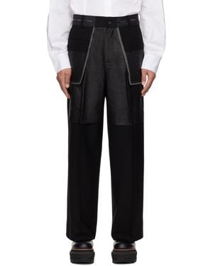 Feng Chen Wang Deconstructed Patchwork Pants - Black