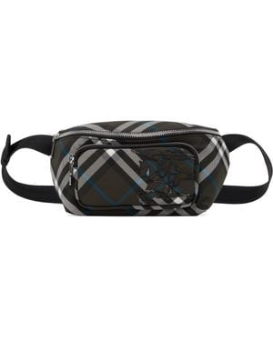Burberry Petit Sac-Ceinture Noir À Carreaux