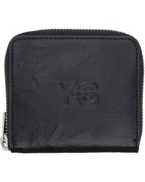 Y-3 Crinkle Leather Wallet - Black