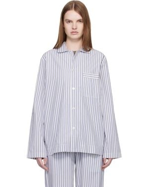 Tekla Poplin Long-sleeved Pyjama Shirt - White