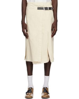 Toga Virilis Off- Wrap Denim Skirt - Natural