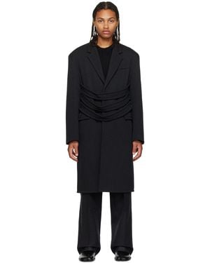T/SEHNE Cut-Through Coat - Black