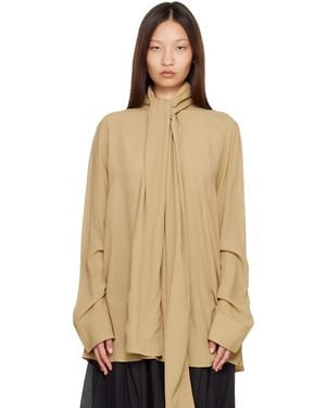 TOTEME Draped Scarf Blouse - Natural