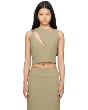 Paris Georgia Basics Quilted Tank Top - Green