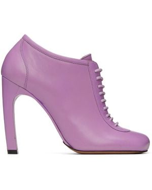 Dries Van Noten Lace-Up Low Ankle Heels - Purple