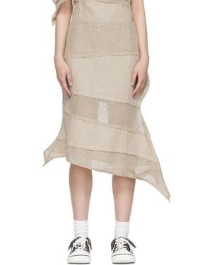 Venice Linen Midi Skirt - Natural