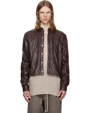 Rick Owens Tower Alice Leather Jacket - Brown