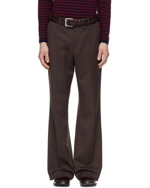 Tonywack Wool Blend Flared Pants - Brown
