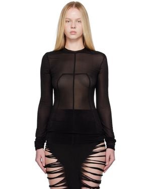 Rick Owens Hollywood Stretch Cupro Jersey Lido Top - Black