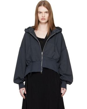 Yohji Yamamoto Unbalanced Hoodie - Blue