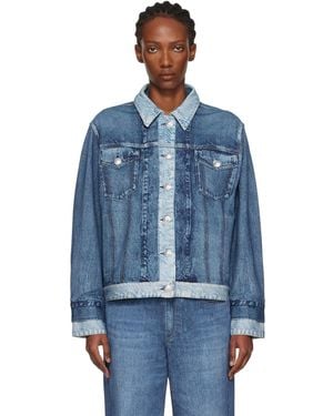 Rag & Bone Rb Miramar Oversized Combo Trucker Jacket - Blue