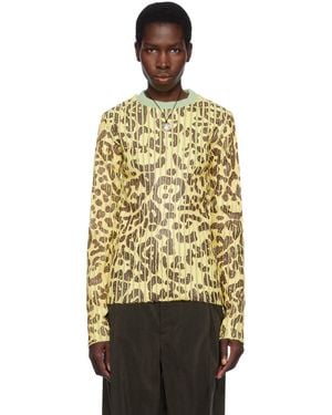 Stanley Raffington Leopard Print Plated Knit Crewneck Jumper - Multicolour