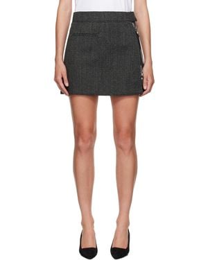 Courreges Zipped Caviar Miniskirt - Black