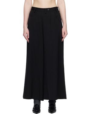 Yohji Yamamoto Gabardine Asymmetry baggy Trousers - Black