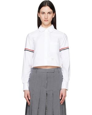 Thom Browne Armband Cropped Oxford Shirt - White
