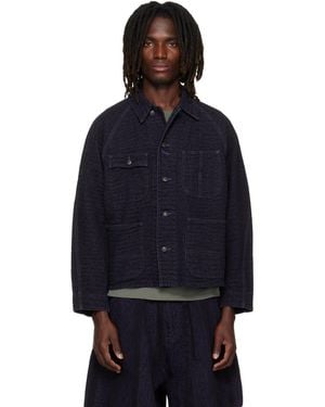 Needles Crocodile Jacquard Short Denim Jacket - Blue