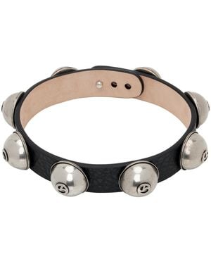 Acne Studios レザー スタッド チョーカー - ブラック