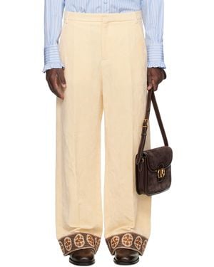 Valentino Flocked Trousers - Natural