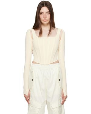 Dion Lee Beige Pointelle Tank Top - Natural
